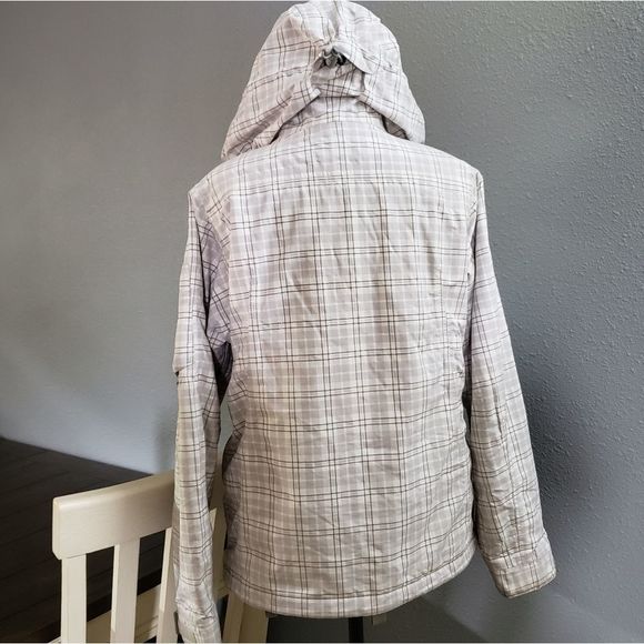 Burton Plaid Ski & Snow Jacket - Cream and Gray - Picture 2 of 9